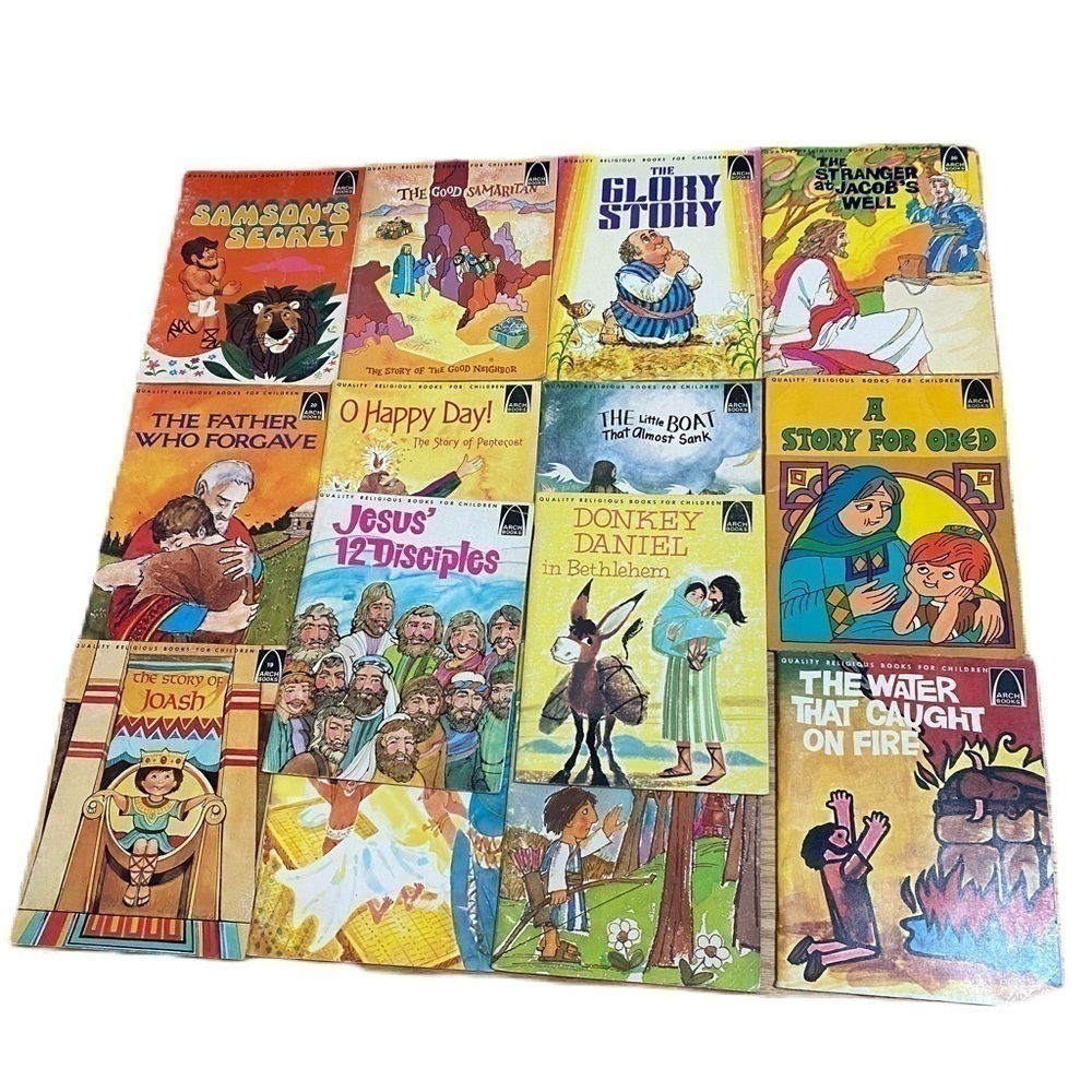 Vintage Arch Books Bundle Lot Religious Christian Kids Donkey Daniel Jesus Bible